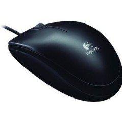 Logitech B100 Optical Wired Mouse - Ergonomic Design for Comfort & Precision - Black
